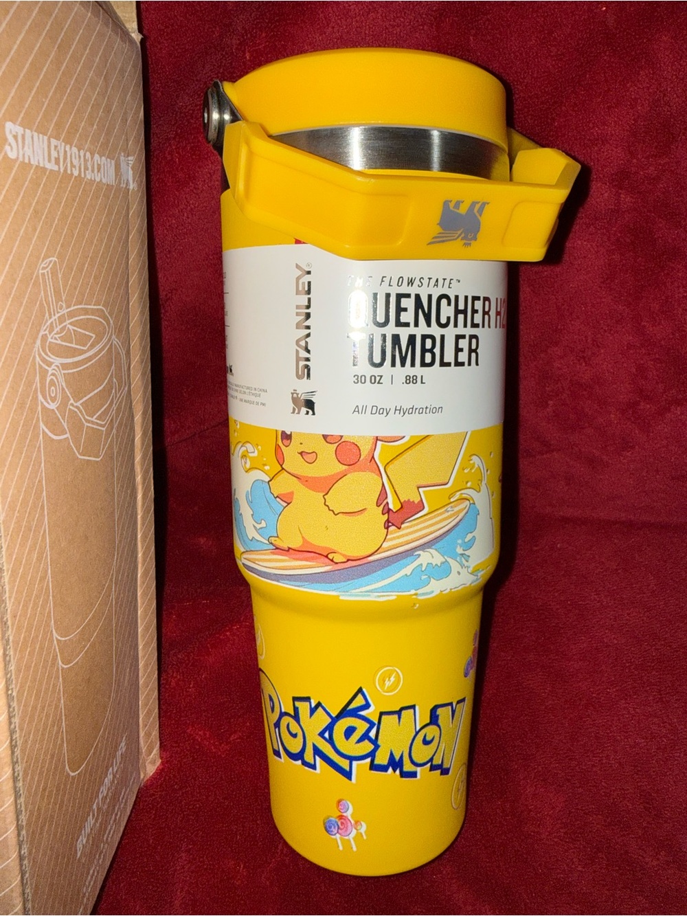 Stanley Yellow Pokémon Pikachu H2.0 Quencher Tumbler 30 oz. - New